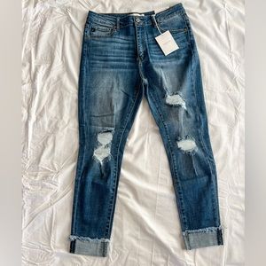 *NWT* KanCan | High Rise Distressed Ankle Skinny - Cuffed